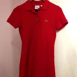 Lacoste 80th Anniversary Red Piqued Dress